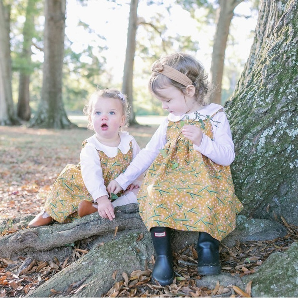 Piccadilly Bespoke Mustard Yellow Pink Floral Print Beckett Dress 2t - Picture 3 of 16